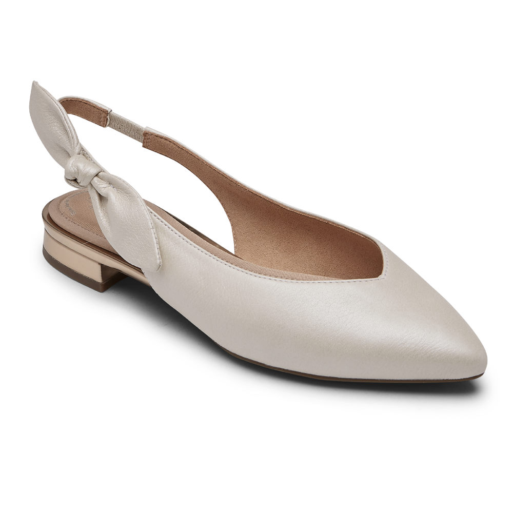 Rockport Slingback Damen Weiß - Total Motion Zuly Bow - KFMTSB681